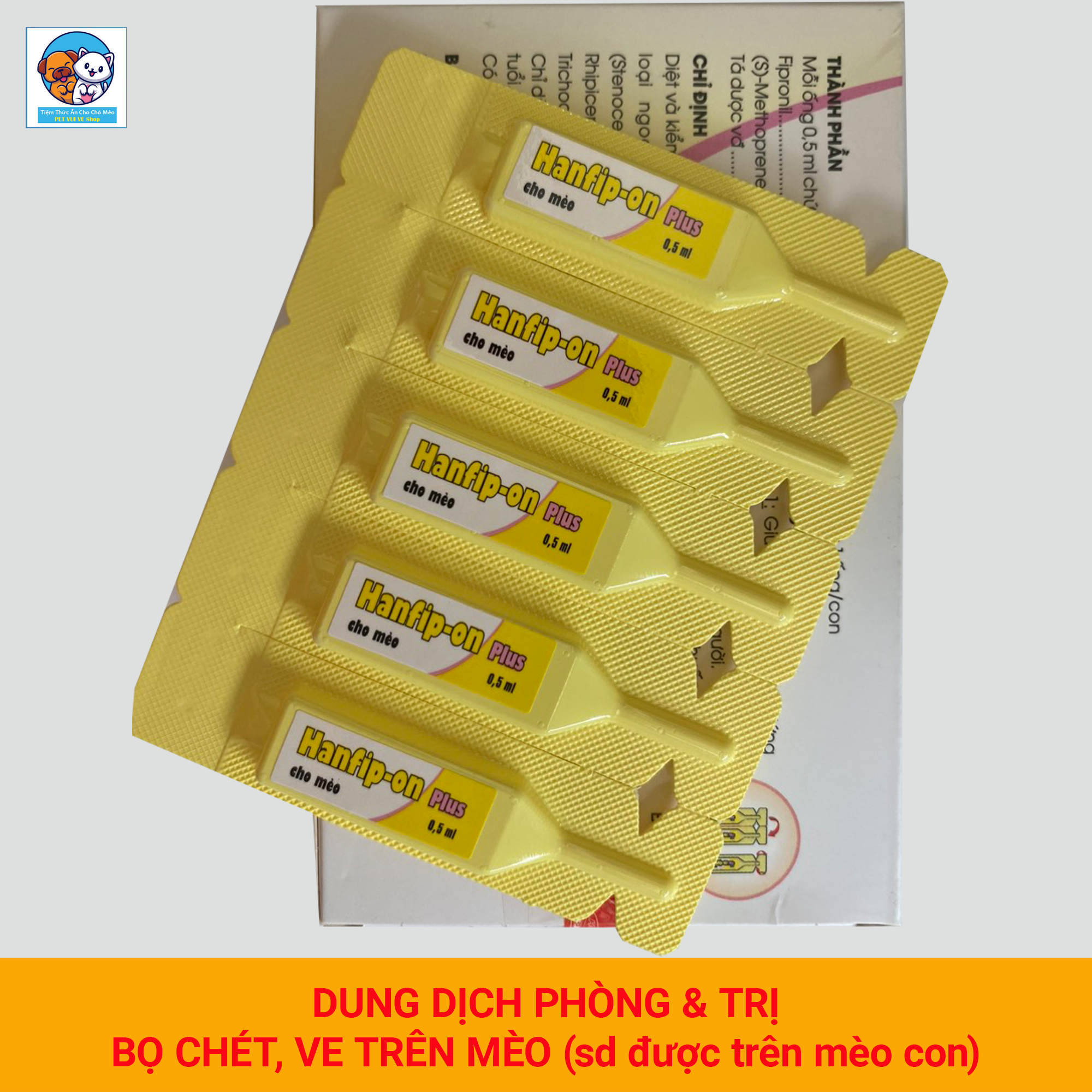 Nhỏ gáy kiểm soát ve rận bọ ghẻ dành riêng cho mèo Hanfip