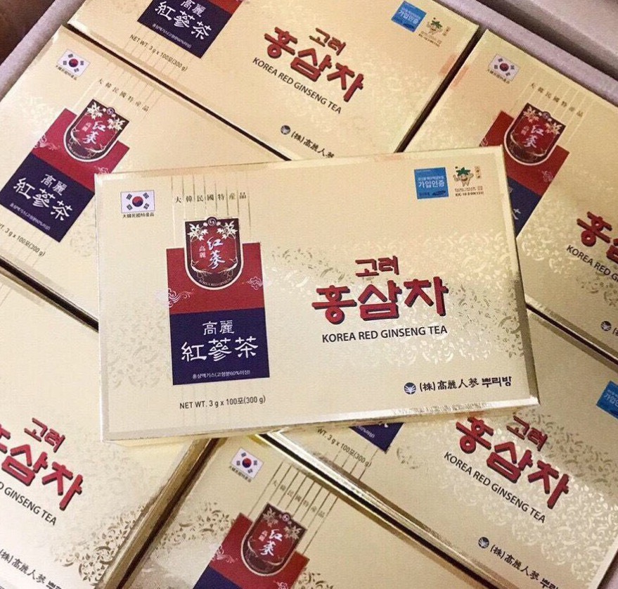 [TRÀ 3 SỌC CAO CẤP ] Trà Sâm Hàn Quốc Korean Ginseng Tea Hộp 100 Gói