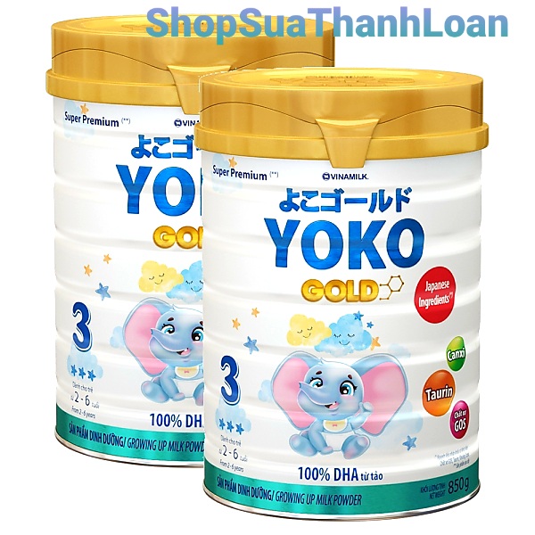 COMBO 2 LON Sữa Bột VINAMILK YOKOGOLD 3 LON 850g.