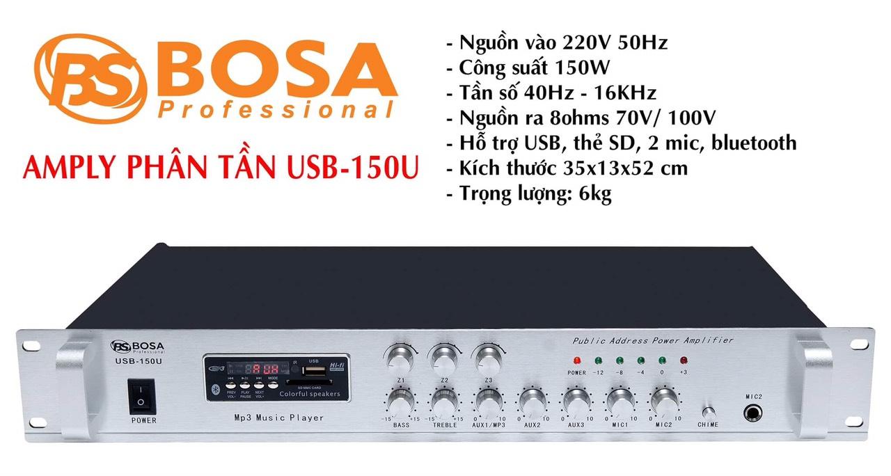 [HCM][Trả góp 0%]Amply Phân Tần Bosa USB-150U