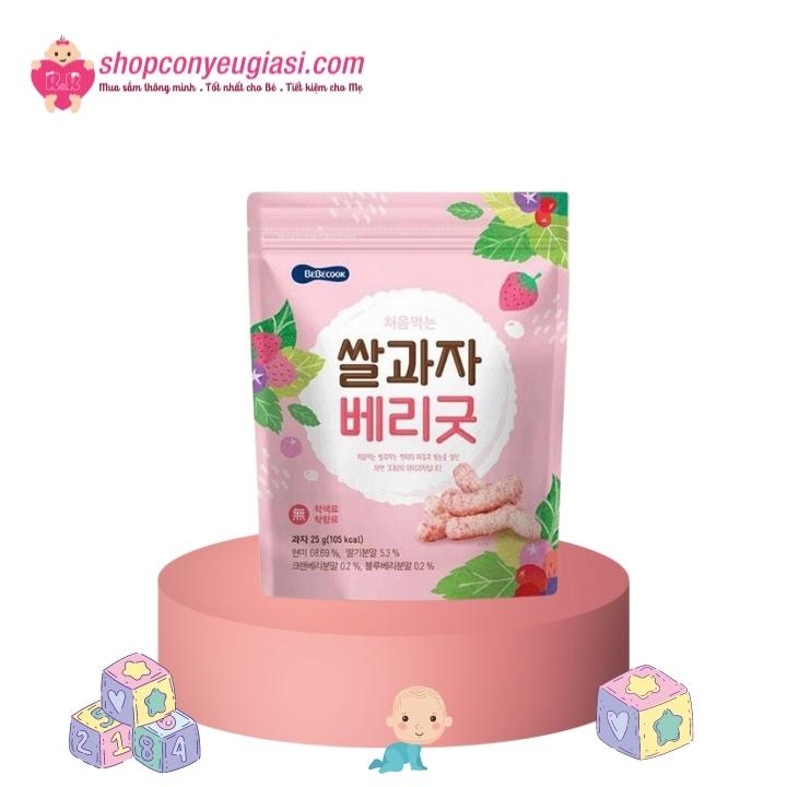 Bánh ăn dặm hình que, bánh gạo que hữu cơ bebecook - hàn quốc