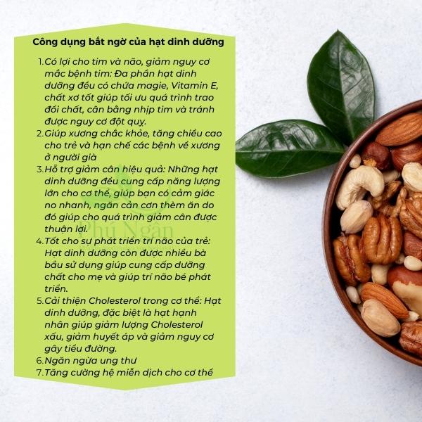 [HCM]Mix 4 Loại Hạt tách vỏ (óc chó vàng, macca, hạnh nhân, óc chó đỏ) - hộp 500gram