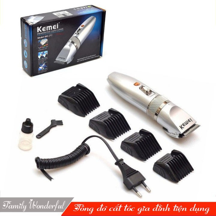 Tông đơ cắt tóc - tạo kiểu tóc thời trang Kemei KM-27C