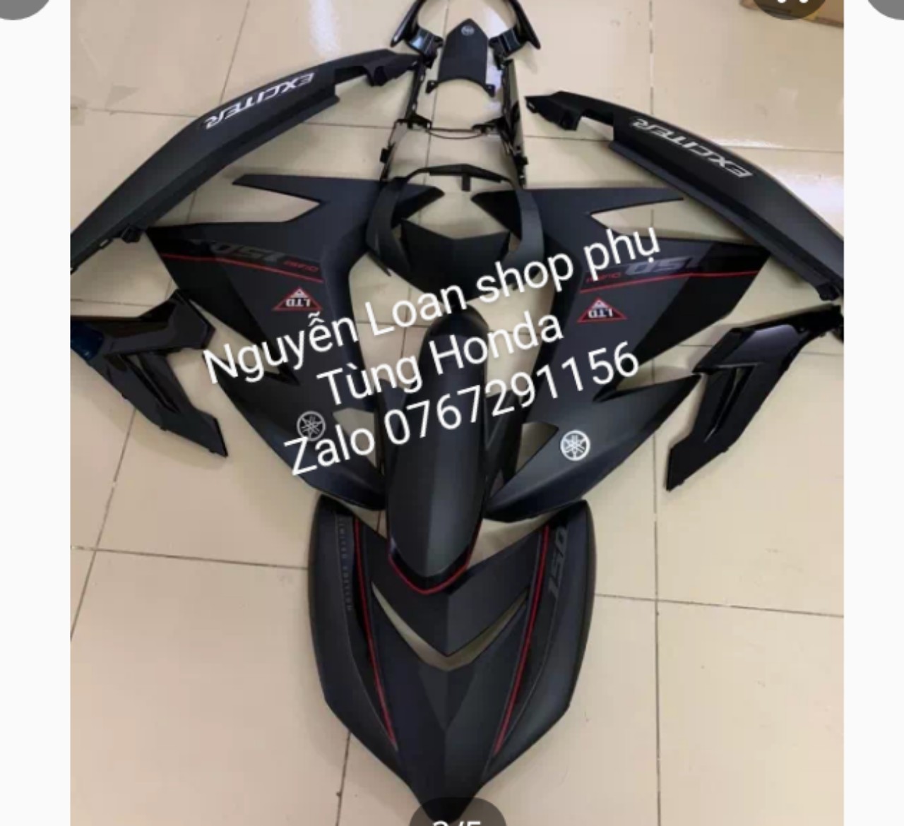 YAMAHA - DÀN ÁO CHO XE EXCITER 150 MÀU ĐEN NHÁM ĐỜI 2018,FULL DÀN MÀU 12 MÓN