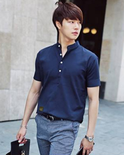 Áo Sơ mi Tay lửng cổ trụ Unisex