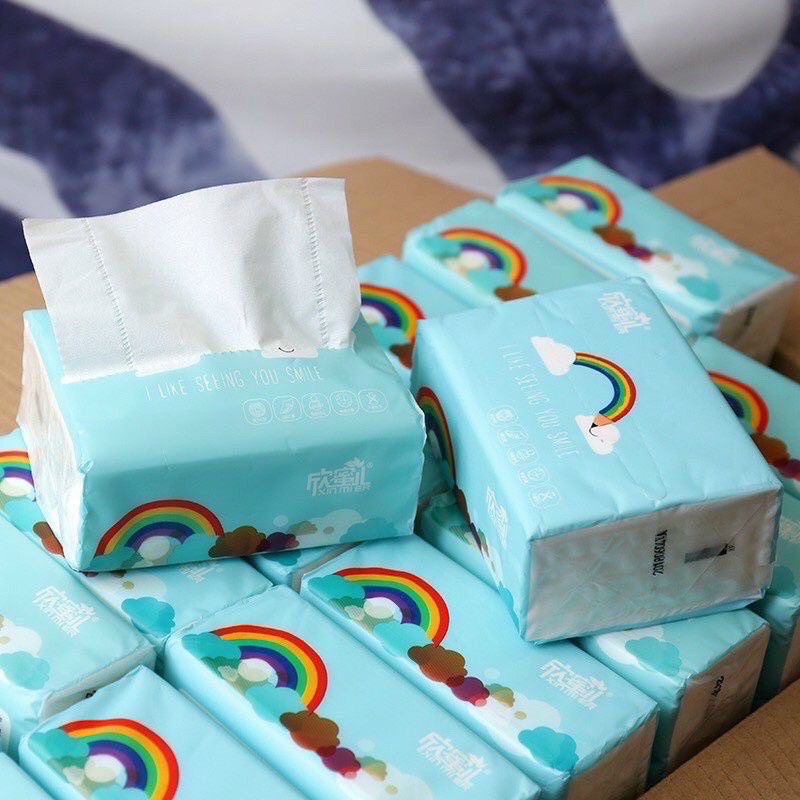 Thùng 30 gói giấy ăn cầu vồng xinmier - siêu dai, mềm mịn sang