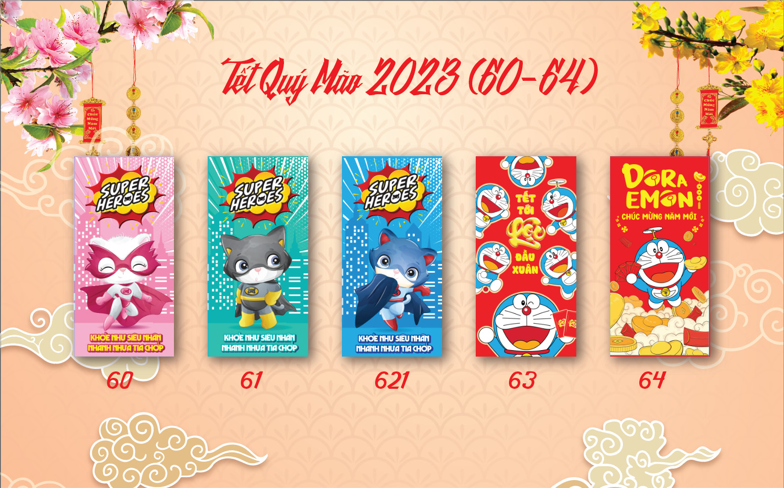 Combo 20 chiếc lì xì HOT nhất năm 2023