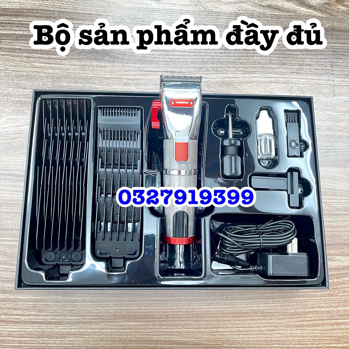 Madeshow Tông đơ cắt tóc cao cấp M5 - Máy cắt tóc chuyên nghiệp với lưỡi titanium sắc bén & pin 3200mAh - Tông đơ cao cấp cho salon và gia đình