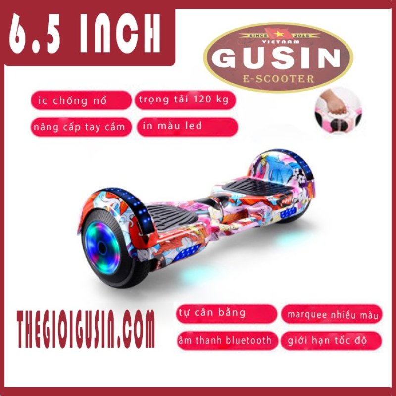 Mua [HCM]xe thăng bằng điện GuSin 6.5inch Màu Đỏ Pha siêu đẹp - pin trâu 3 tiếng - sườn sắt - Loa Bluetooth 2.0