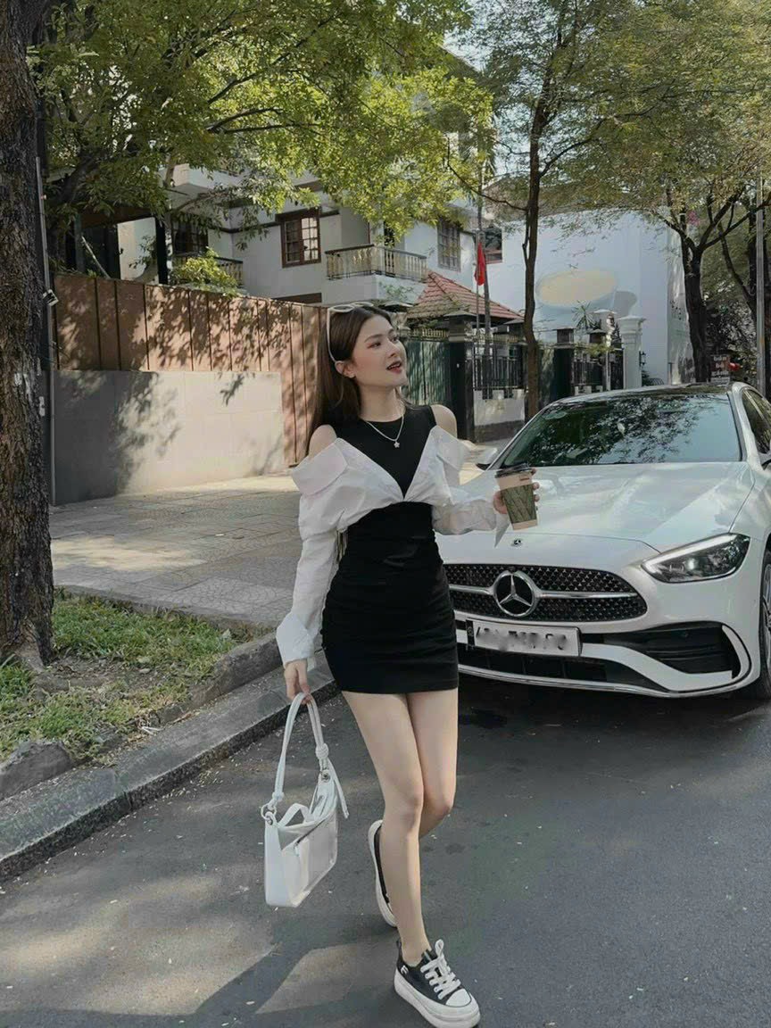 Đầm borip siêu HOT ôm body mix áo sơ mi liền đầm cực tôn dáng, Đầm hottrend borip ôm body xinh xắn, Đầm thời trang đi chơi, dự tiệc borip liền áo sơ mi ôm body phong cách MTB