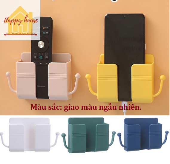 <Sỉ HCM> Kệ Dán Tường Có Tai Để Điện Thoại, Remote, Giá Đỡ Điện Thoại Có Móc Treo Tiện Lợi