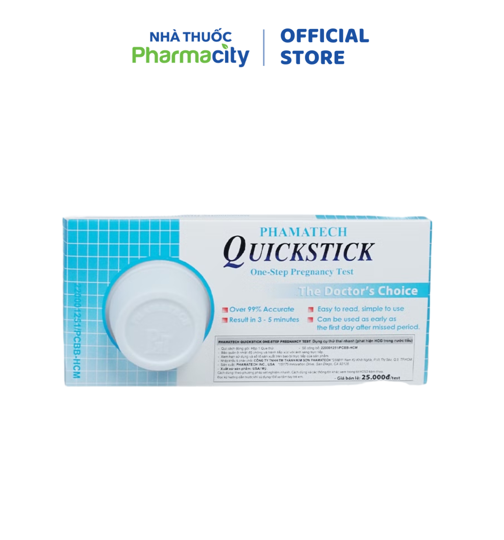 Que thử thai nhanh Quickstick (1 cái/hộp)