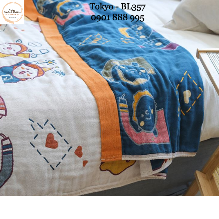 (2)TH Chăn Xô Cotton Sợi Tre Organic cho Bé