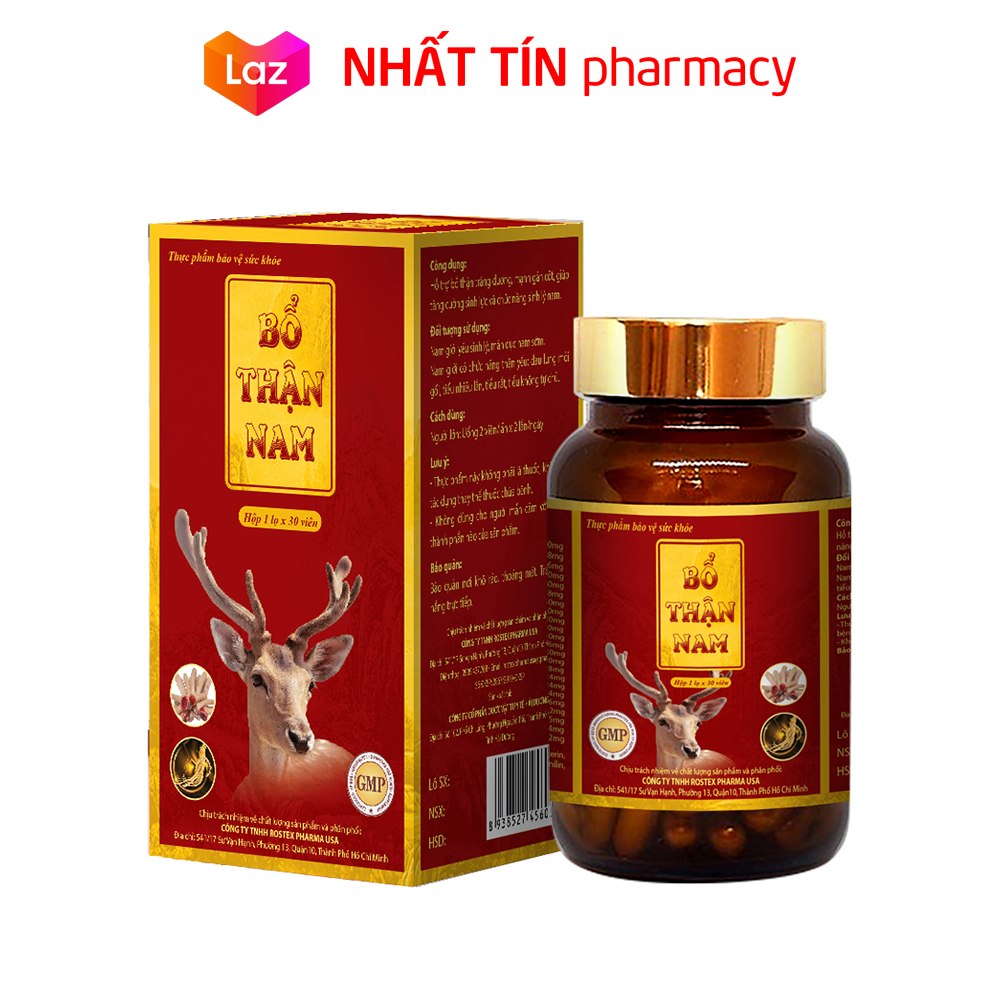 Viên uống Bổ Thận Nam tăng cường sinh lý nam bổ thận tráng dương giảm xuất tinh sớm - Hộp 30 viên - NHẤT TÍN PHARMACY