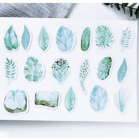 [HCM]Hộp 45 sticker Lá Cây trang trí planner scrapbook