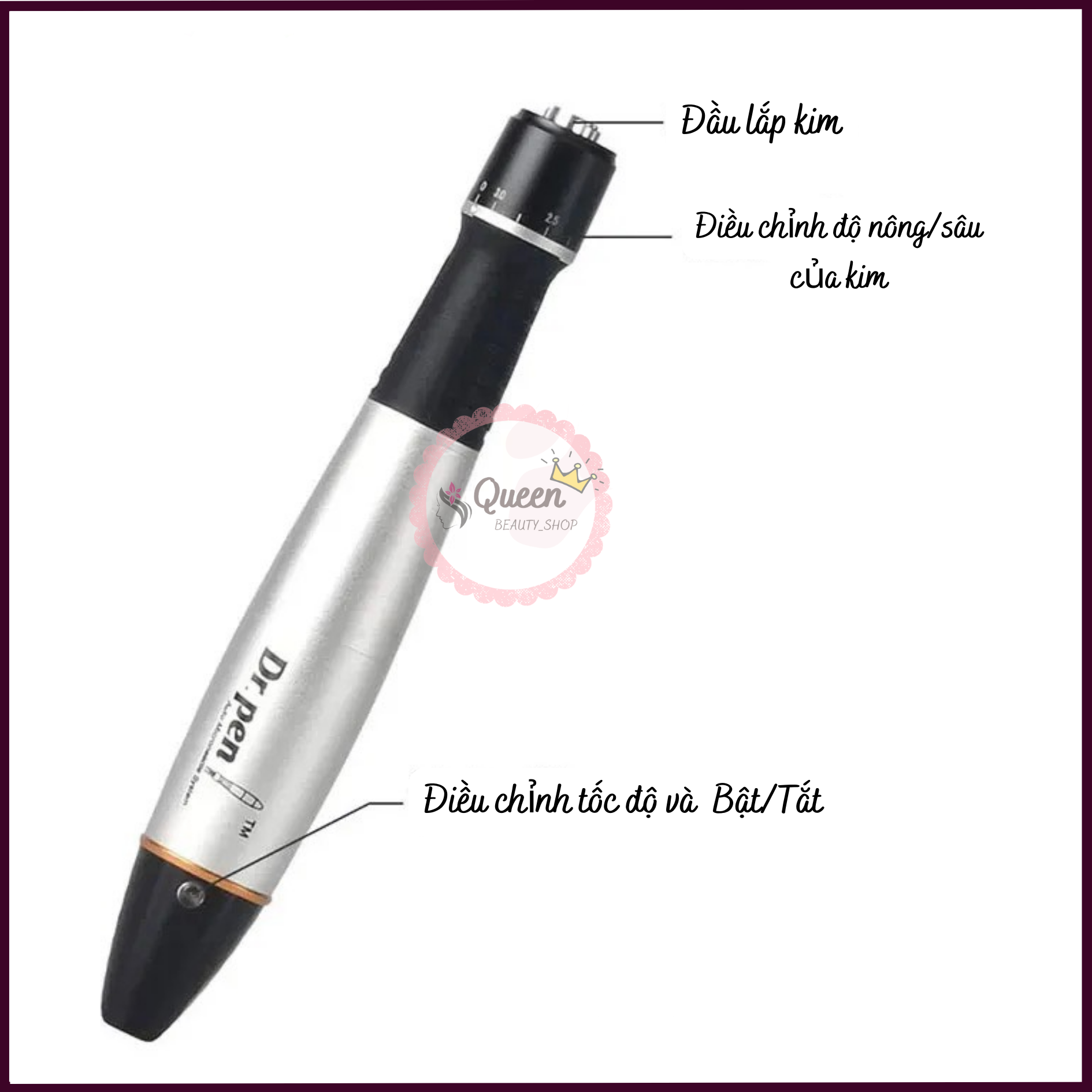 Máy phi kim Dr.Pen không tích điện | Bút phi kim cấy tảo, cấy phấn