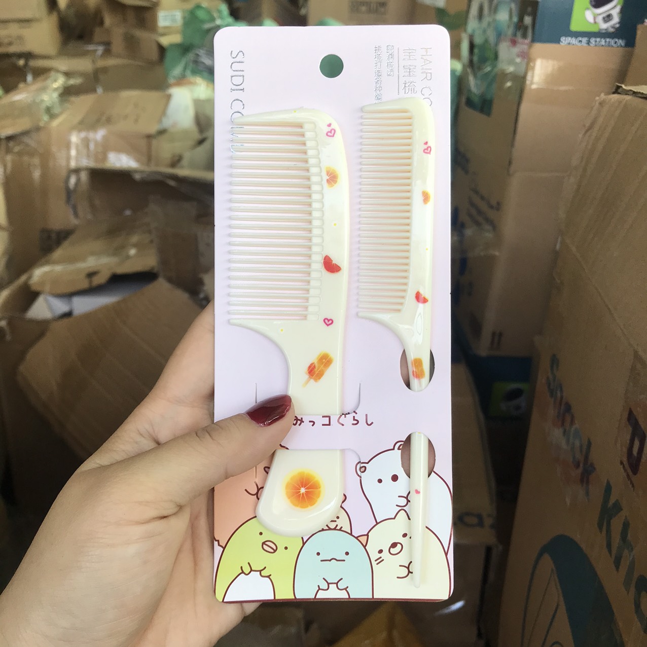 Combo 2 lược tạo kiểu tóc/ chải tóc họa tiết trái cây siêu dễ thương