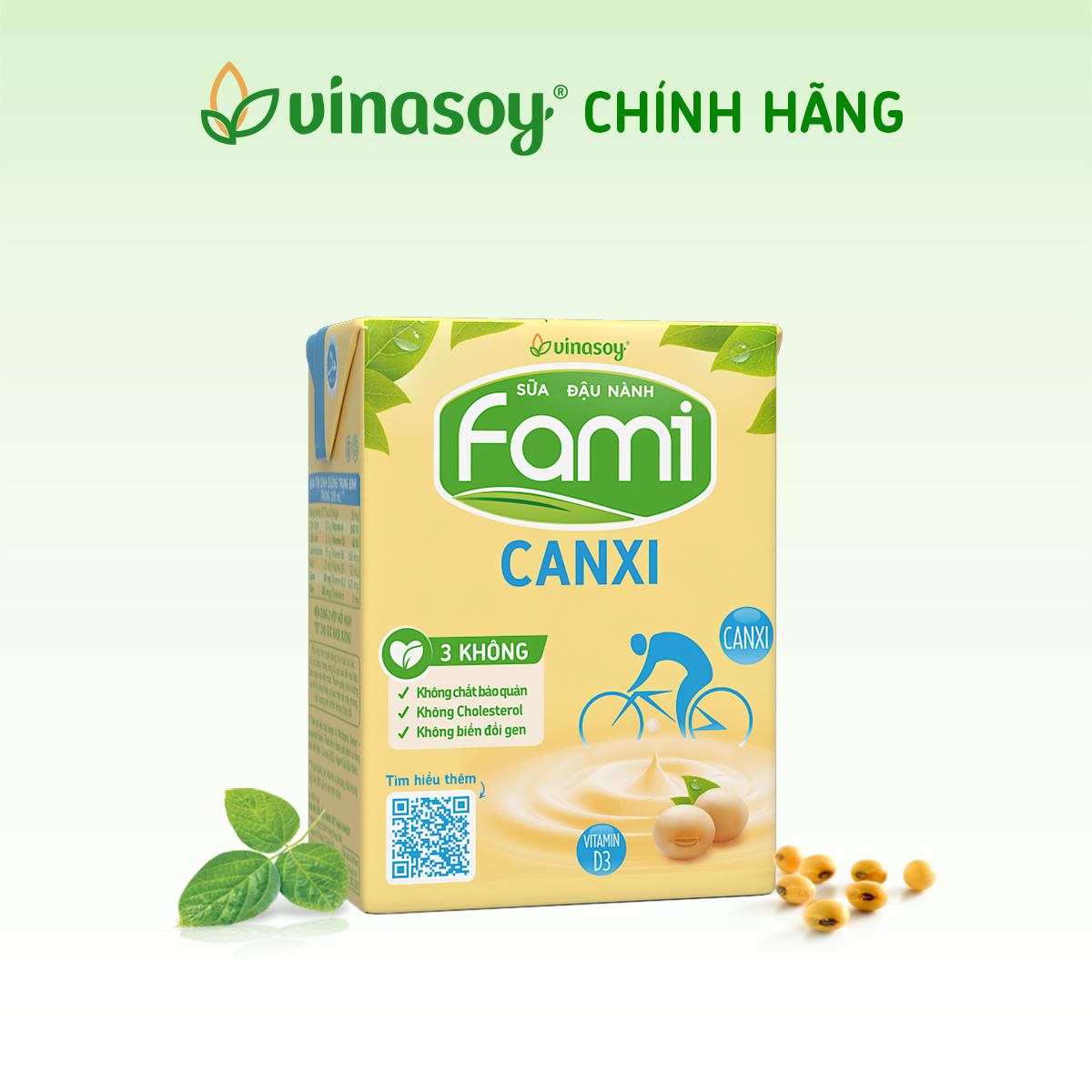 Thùng sữa đậu nành Fami Canxi có đường (40 bịch x 200ml)