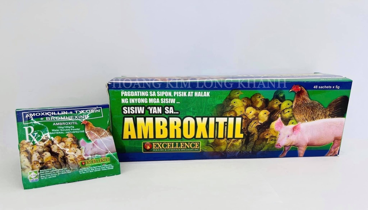 Ambroxitil - thuôc úm phòng bệnh cho gà con gói 5gram