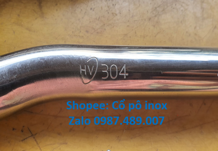 Cổ pô Wave RS/ RSX 110 phom dài, Inox 304, phi 22