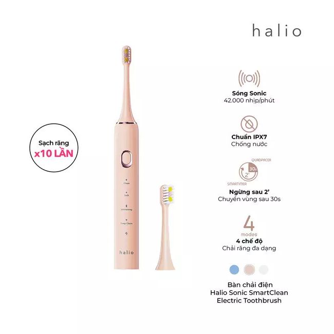 Combo 2 Bàn chải điện Halio Sonic SmartClean Electronic Toothbrush