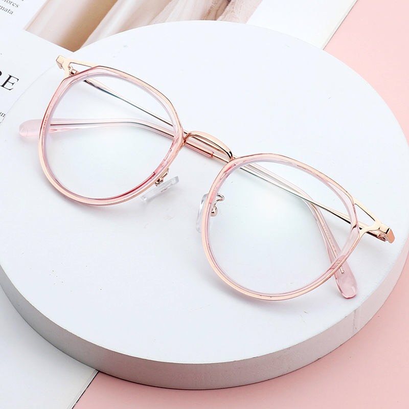 [Hcm]Mắt Kính Gọng Cân Form Tròn 530 Chân Kim Vàng Hot Trend