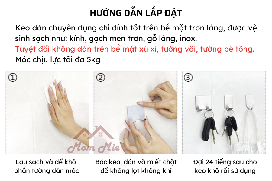MỘT Móc inox dán tường treo đồ - Q009