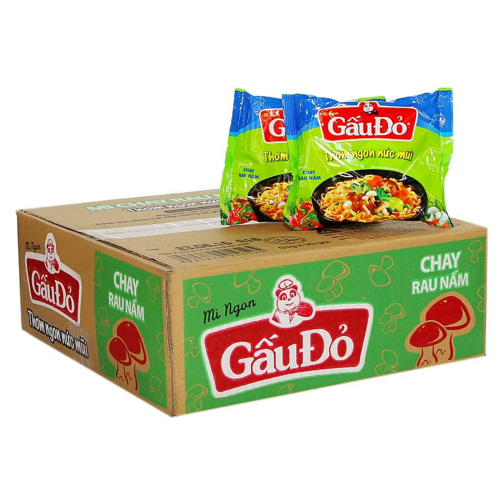Thùng mì Gấu Đỏ chay rau nấm 30 gói