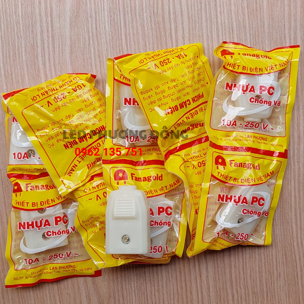 Combo 10 phích cắm 4 ly, phích nối âm Fanagold