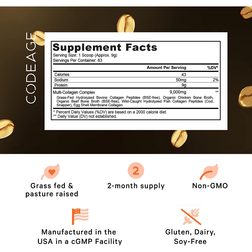 Bột Collagen Codeage Thủy Phân Trẻ Hóa Toàn Diện Codeage Multi Collagen 567g