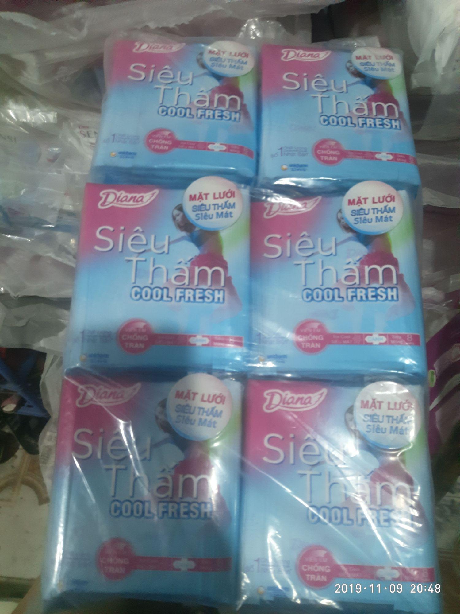 Combo 6 gói BVS Diana SIÊU THẤM COOLfresh cánh