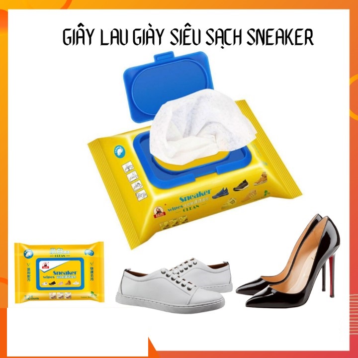 Khắn giấy lau giày - Khăn giấy lau giày thần thánh - Khăn giấy lau giày wipes - Giấy lau giày Gọn Nhẹ , Tiện Dụng ( 30 tờ )