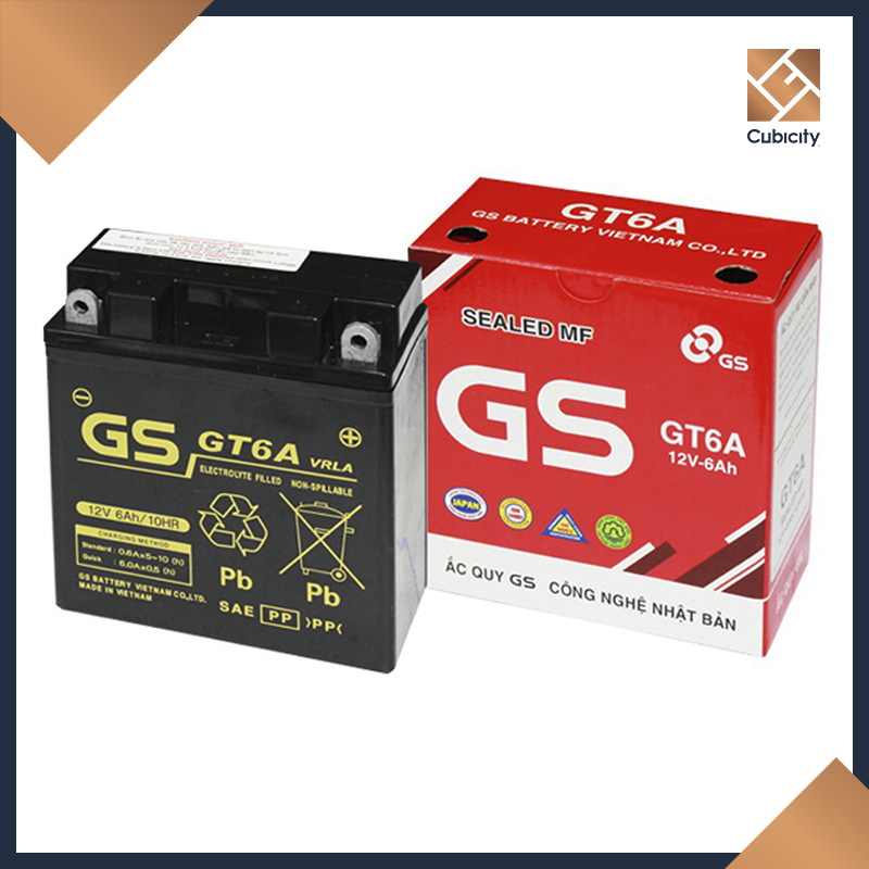 Bình ắc quy GS đỏ GT6A 12V-6Ah