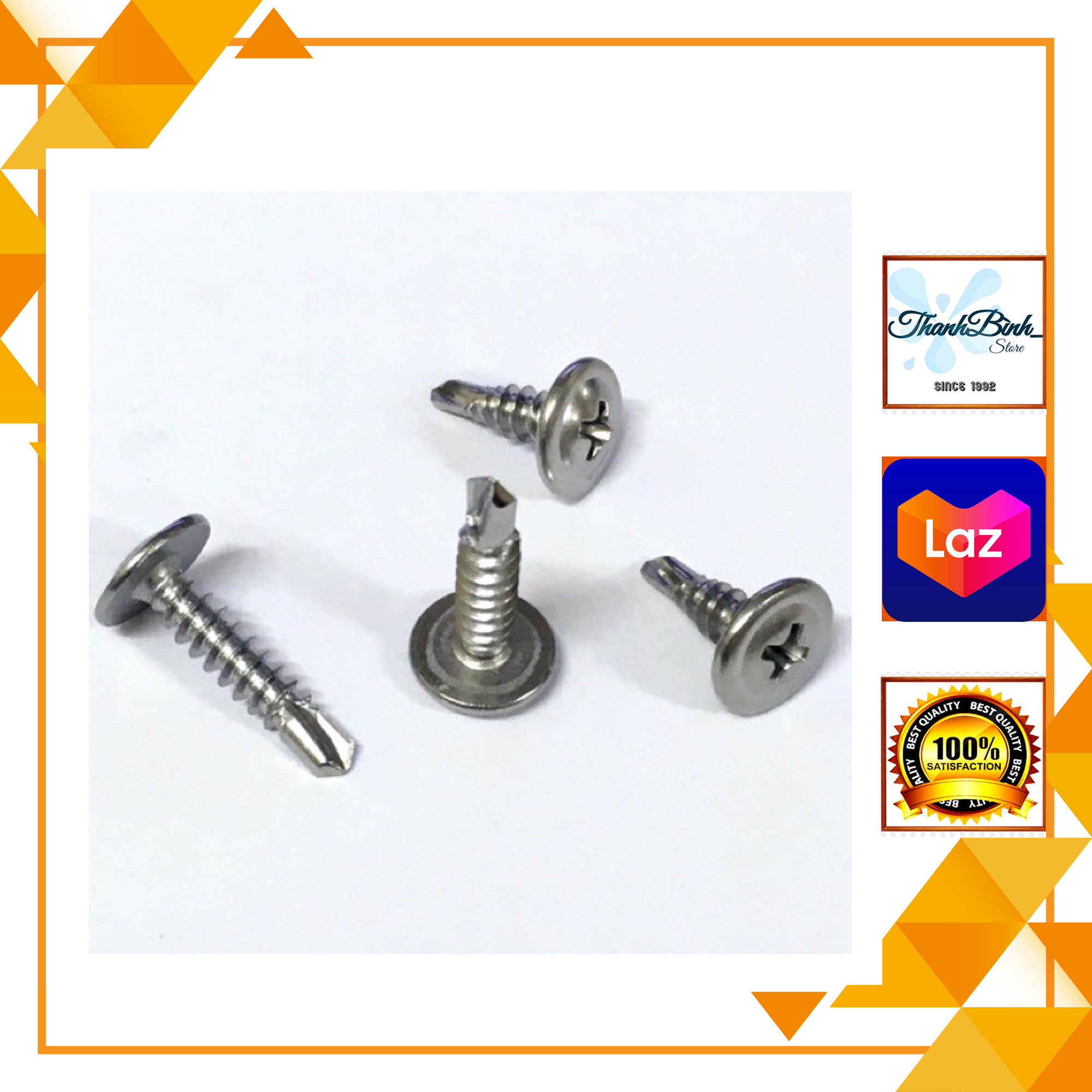 < 100 GRAM > VÍT INOX 410 TỰ KHOAN ĐẦU DÙ