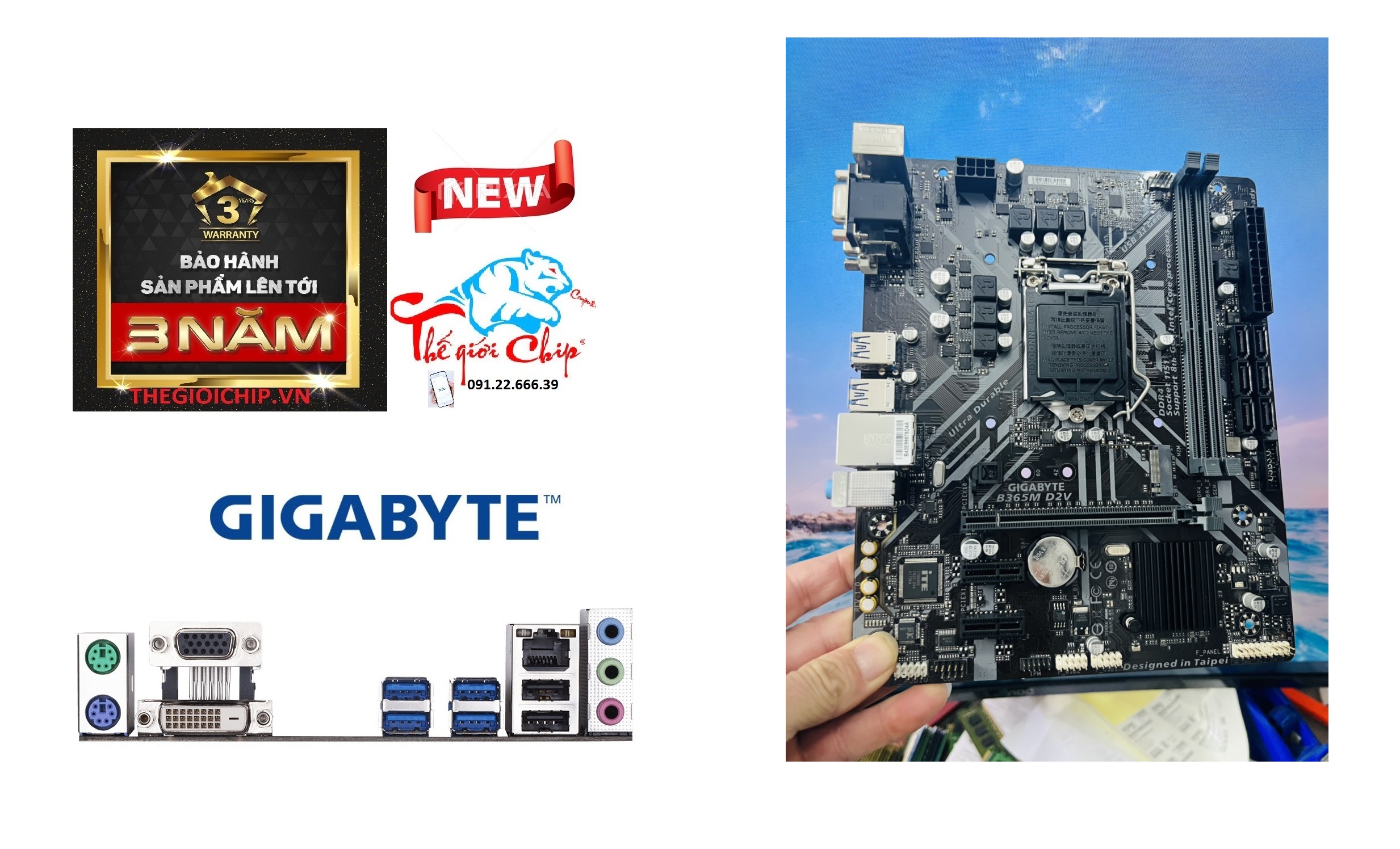 [HCM]Bo Mạch Chủ (Mainboard) Gigabyte B365M-D2V (CTY Box-3 Năm)