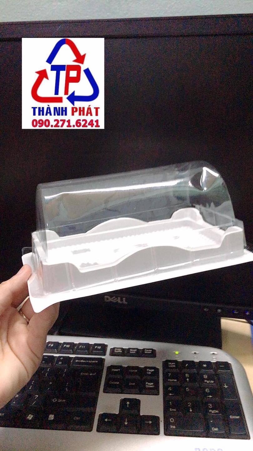 [HCM]100 Hộp nhựa đựng bánh bông lan cuộn - Hộp nhựa H19 - Hộp nhựa đựng bánh bông lan