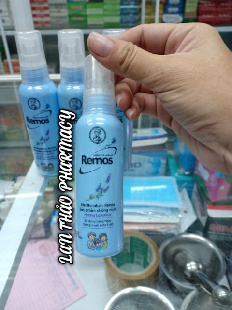 Xịt chống muỗi Remos 70ml chính hãng - hương bạc hà oải hương - làm đẹp chăm sóc cá nhân chống côn trùng