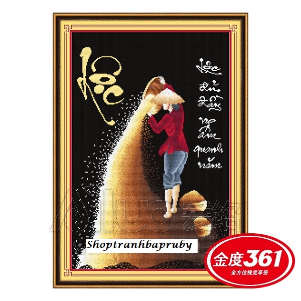 Tranh thêu lộc lúa 53195 kích thước 40 x 60 cm