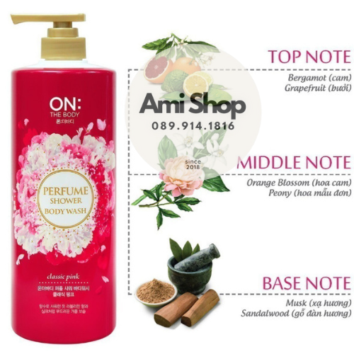 Sữa tắm On the body Perfume 1000ml