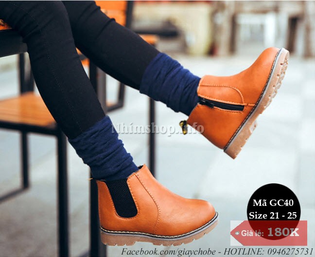 Giày Bốt Cổ Cao Cho Bé Trai Và Bé Gái GC40