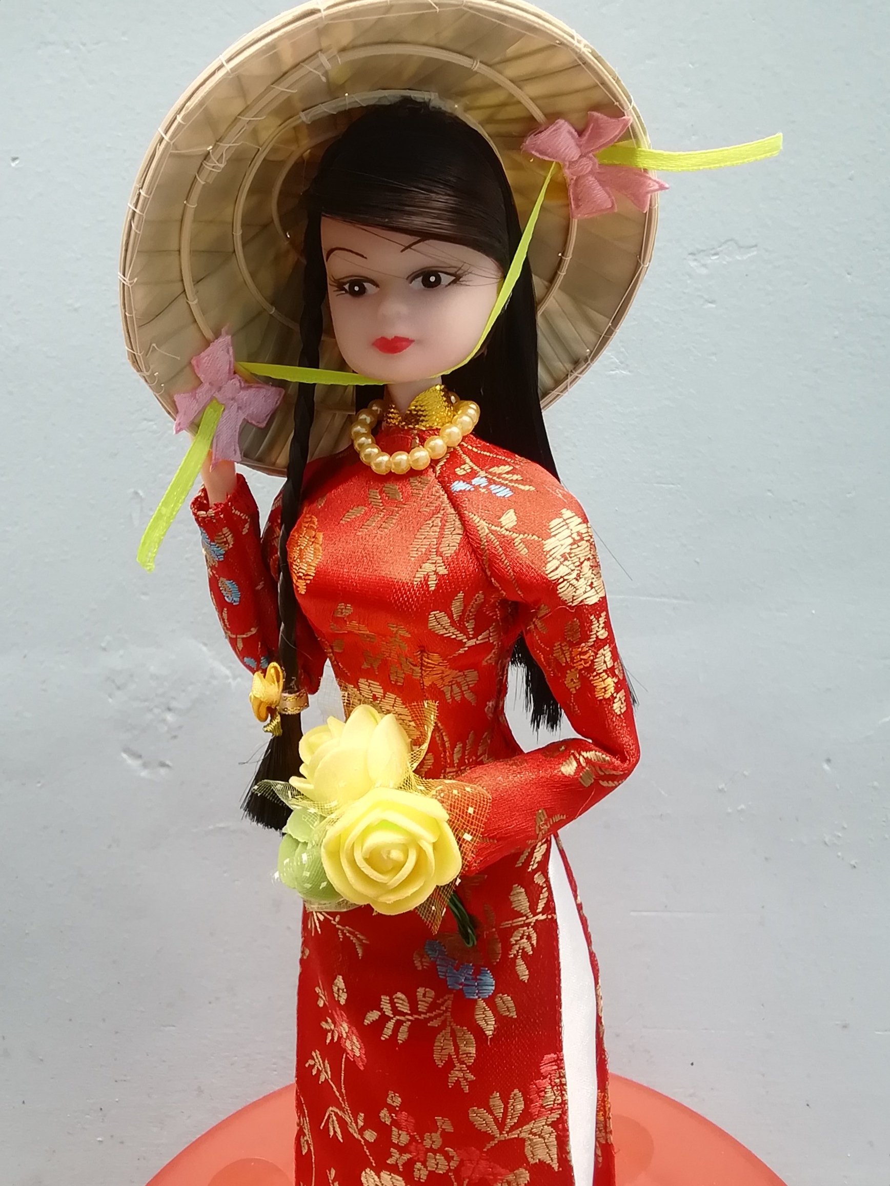[HCM]BÚP BÊ ÁO DÀI NHUNG VẼ THỦ CÔNG ĐỘI BẤN