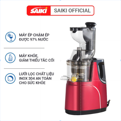 Máy ép chậm SAIKI, máy ép hoa quả, máy ép rau củ, ép 97% nước