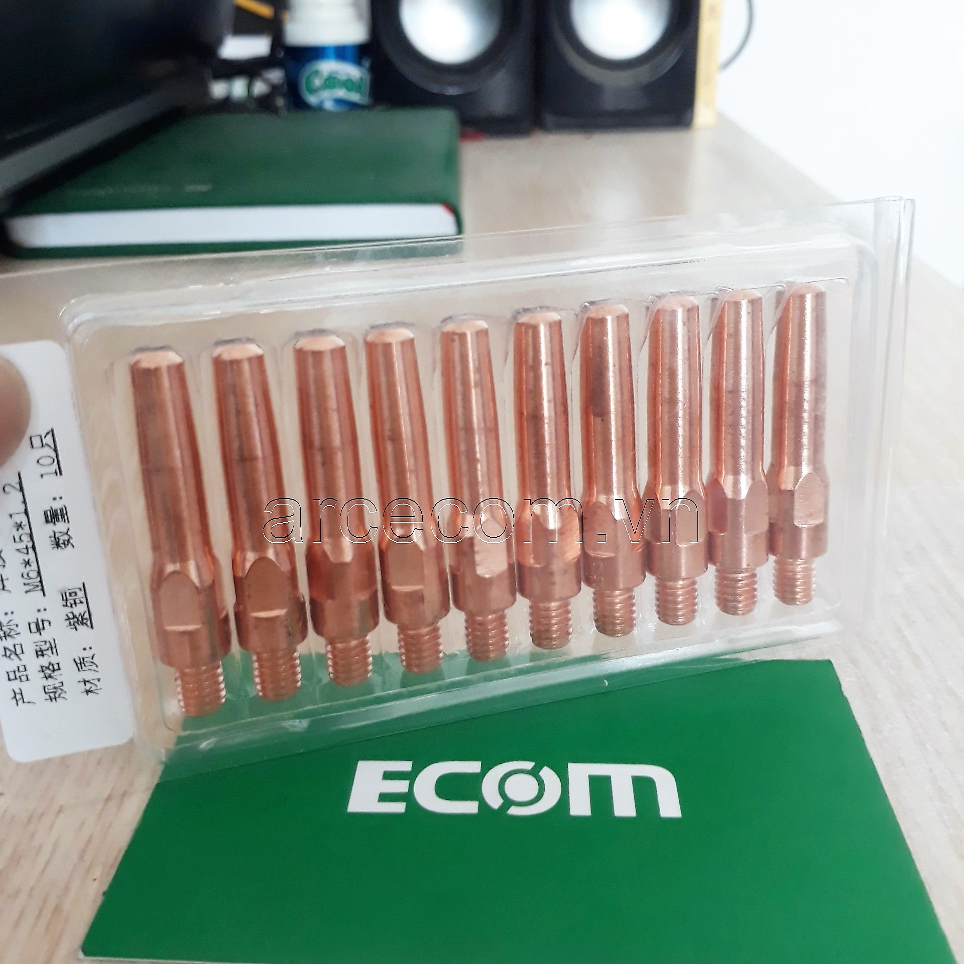 Bép hàn mig M6x45x0.8/1.0/1.2/1.6mm - Vỉ 10 cái