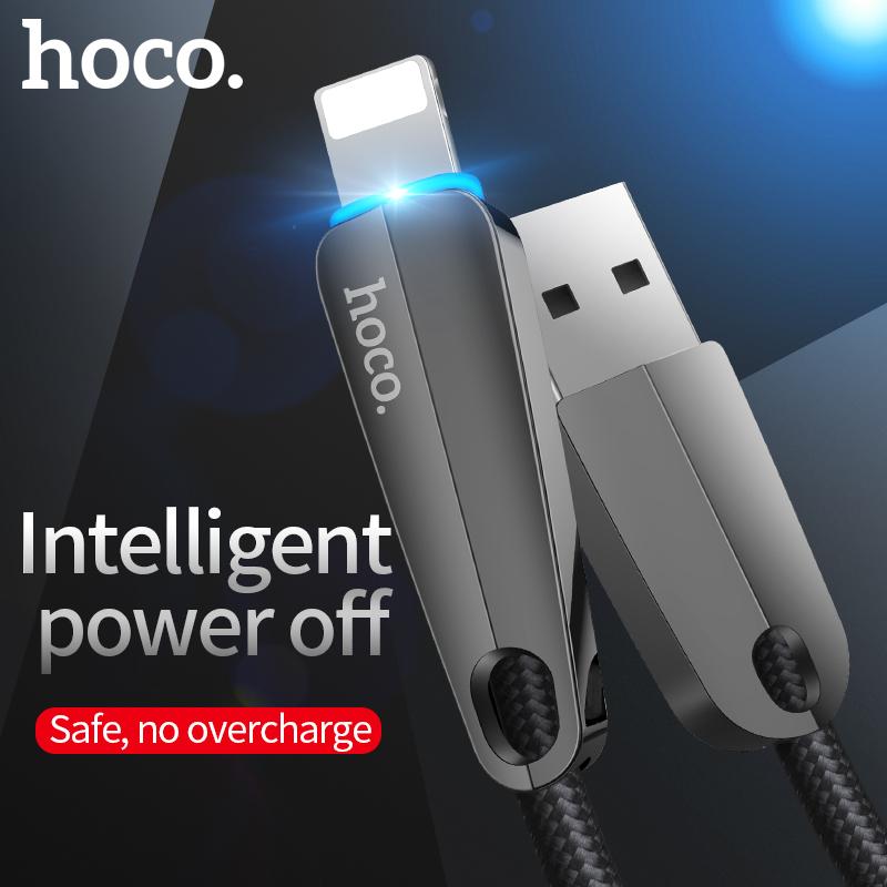Cáp sạc Lightning Hoco U35 cho iPhone/iPad iPhone XS max iPhone 11 iPhone 11 Pro max Tự động ngắt nguồn điện sau khi sạc đầy dài 1.2m