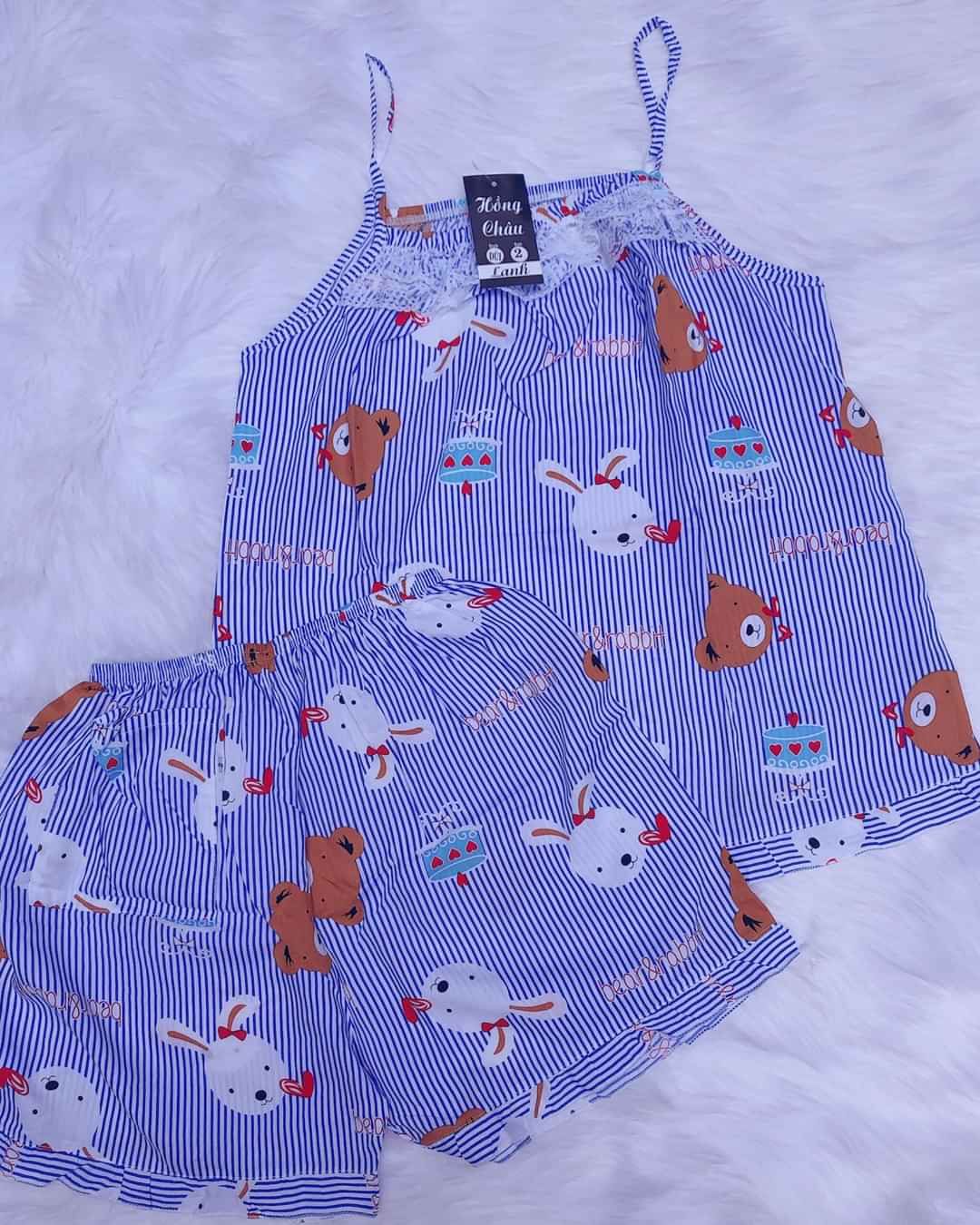 Đồ bộ tole lanh quần đùi áo 2 dây