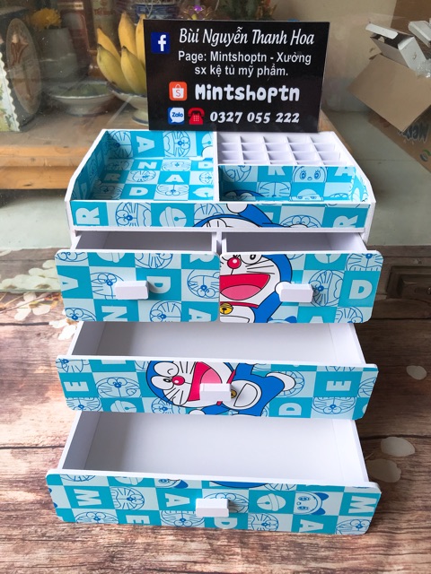 tủ đựng mỹ phẩm 4 tầng doraemon
