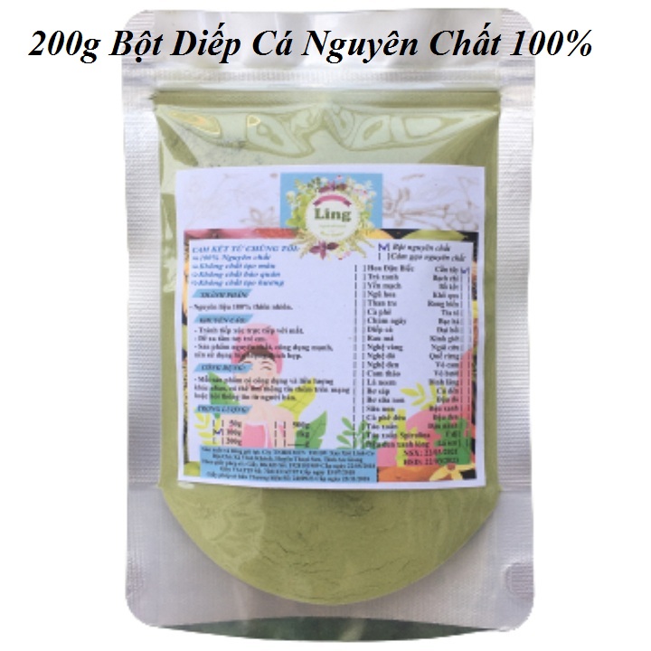 Bột Diếp cá sấy lạnh 100g-200g có giấy VSATTP và ĐKKD nguyên chất thiên nhiên 100% dùng để đắp mặt đa công dụng