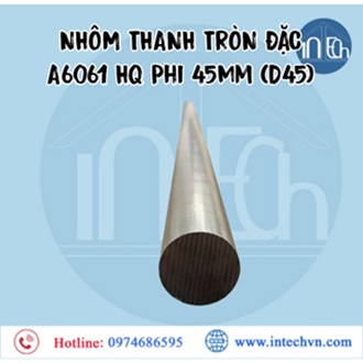 NHÔM THANH TRÒN ĐẶC A6061 HQ Phi 45mm (D45)