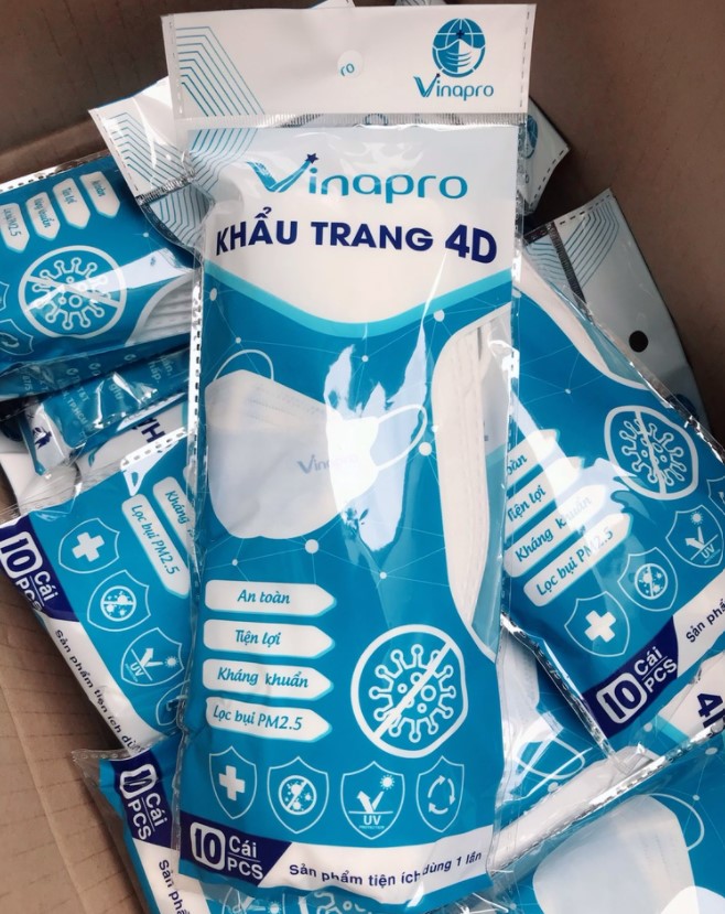 1 bịch khẩu trang vinapro 4D, KF94 (1 bịch 10 cái)