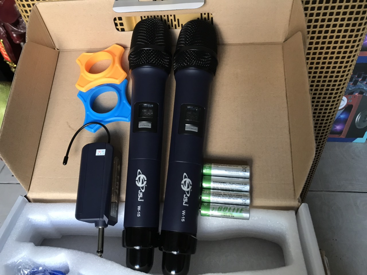 Micro Karaoke Không Dây Cho Loa Kéo SUBOSS W15, 2 micro không dây